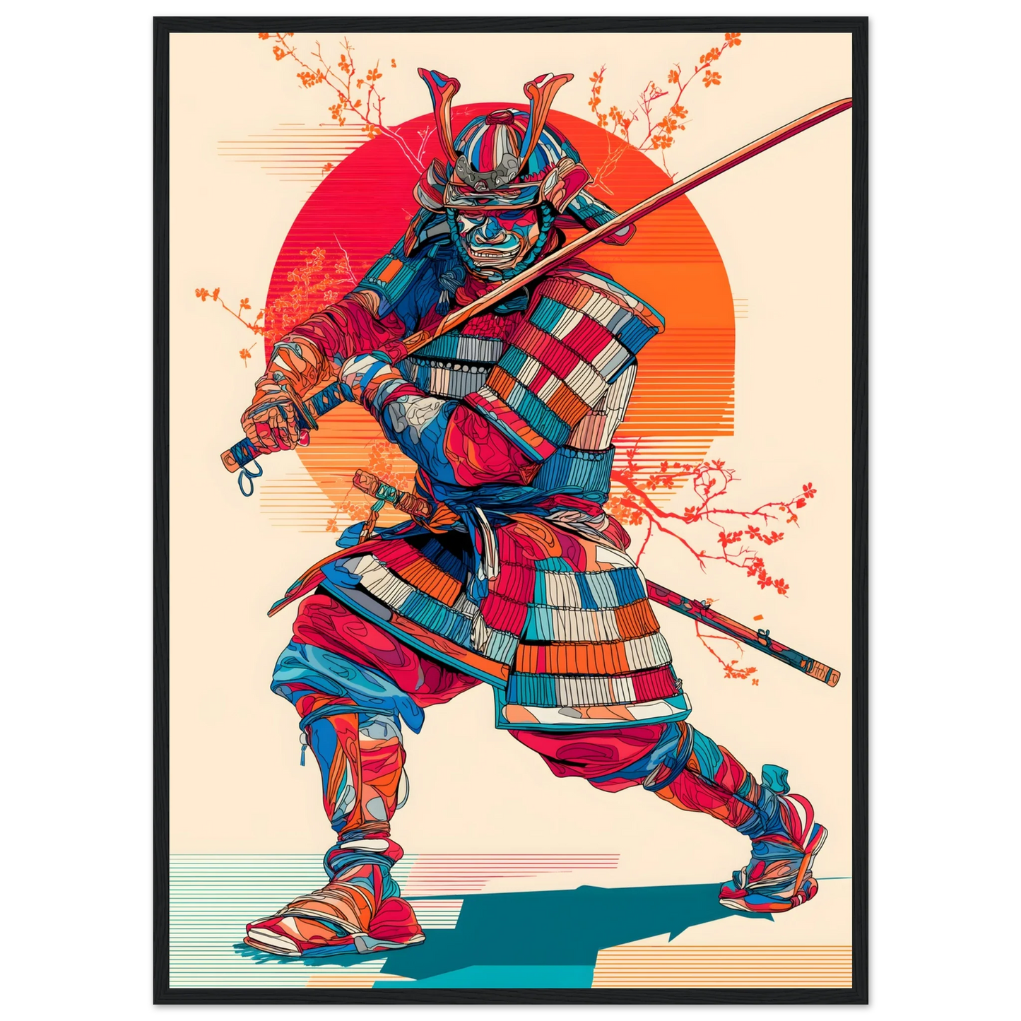 Hana no Kenshi (Schwertkämpfer der Blüte) - Wandkunst by Wall Poetry