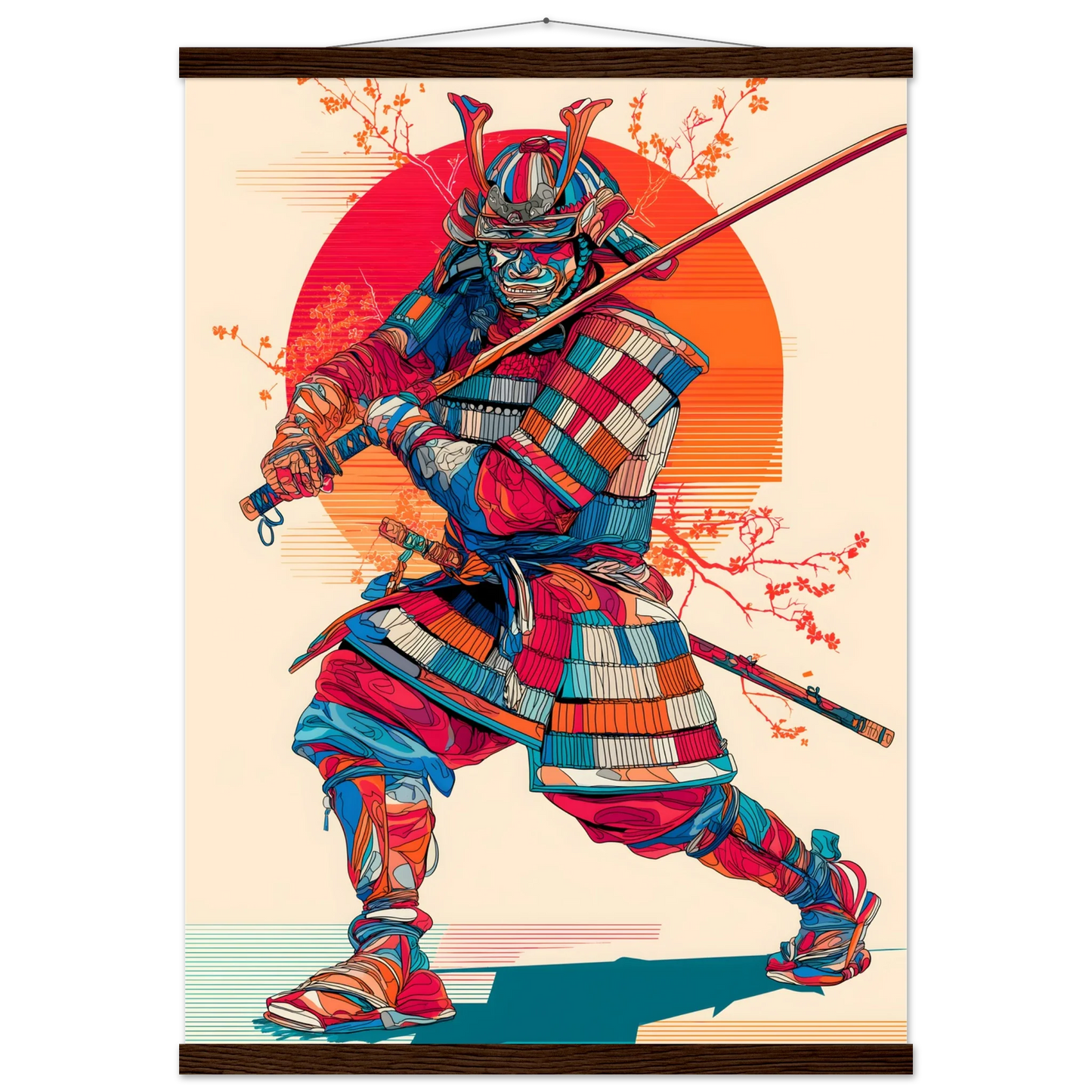 Hana no Kenshi (Schwertkämpfer der Blüte) - Wandkunst by Wall Poetry