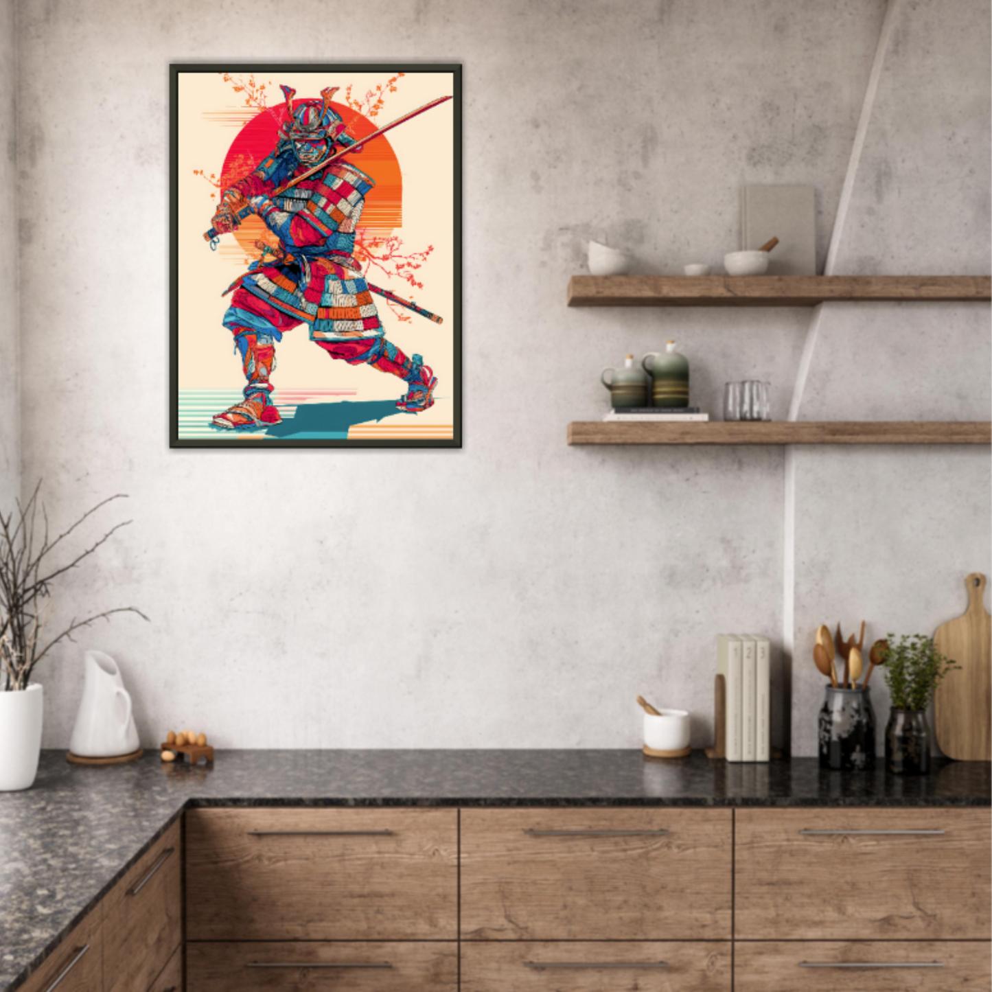 Hana no Kenshi (Schwertkämpfer der Blüte) - Wandkunst by Wall Poetry