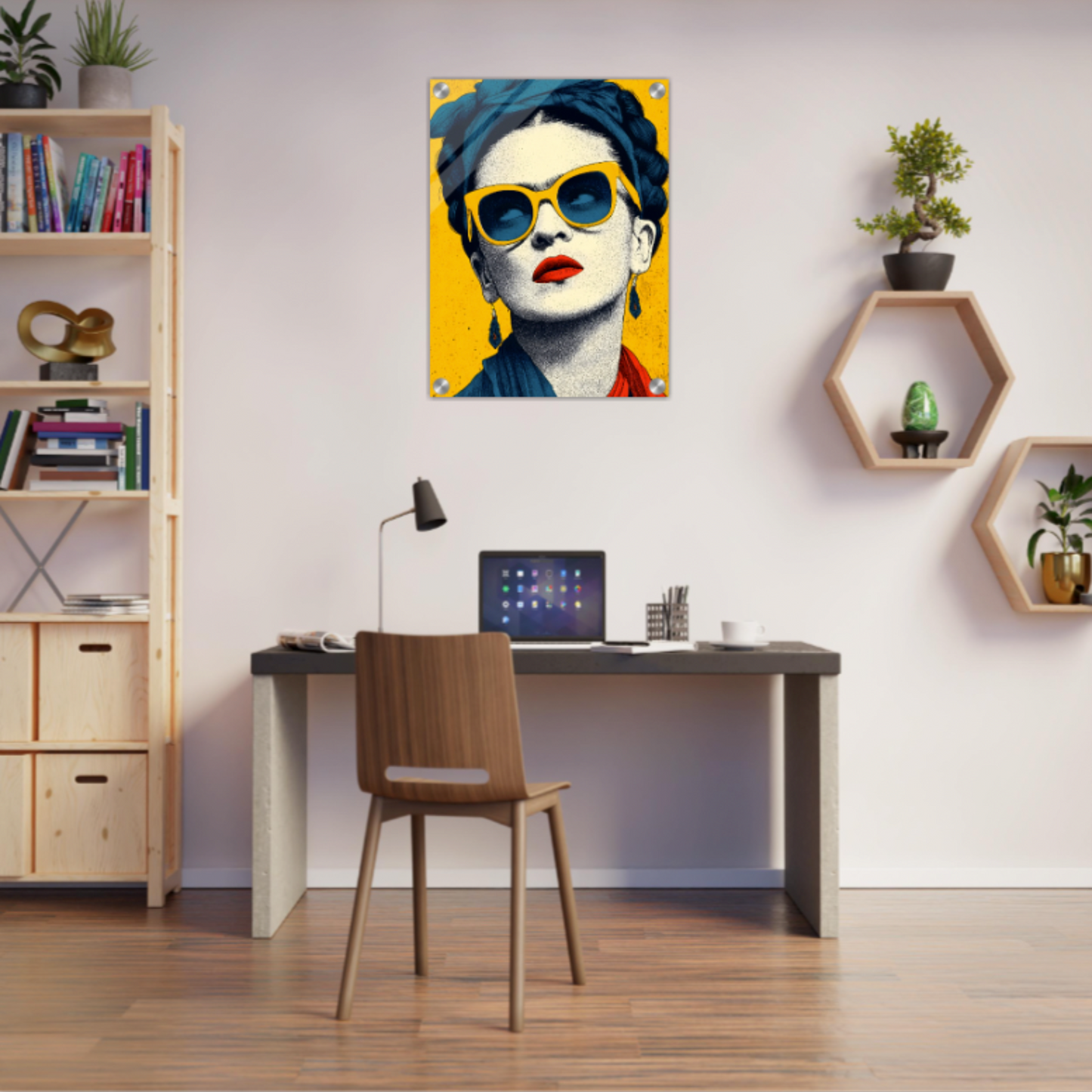 Frida Kahlo - Ein Blick aus Gold - Wandkunst by Wall Poetry