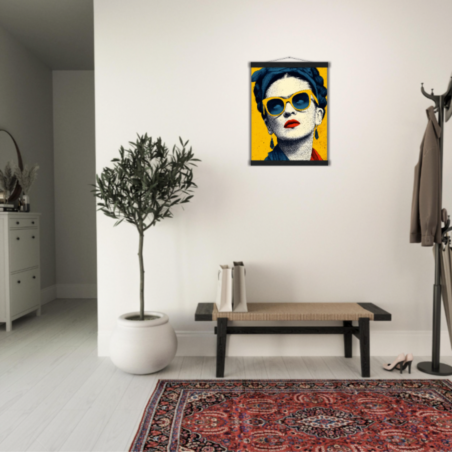 Frida Kahlo - Ein Blick aus Gold - Wandkunst by Wall Poetry