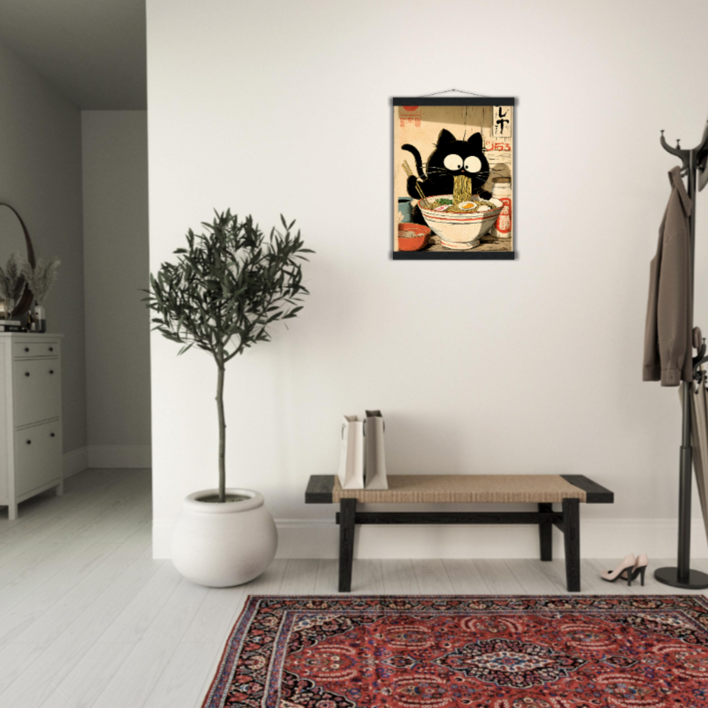 Rāmen no Neko (Die Ramen-Katze) - Wandkunst by Wall Poetry